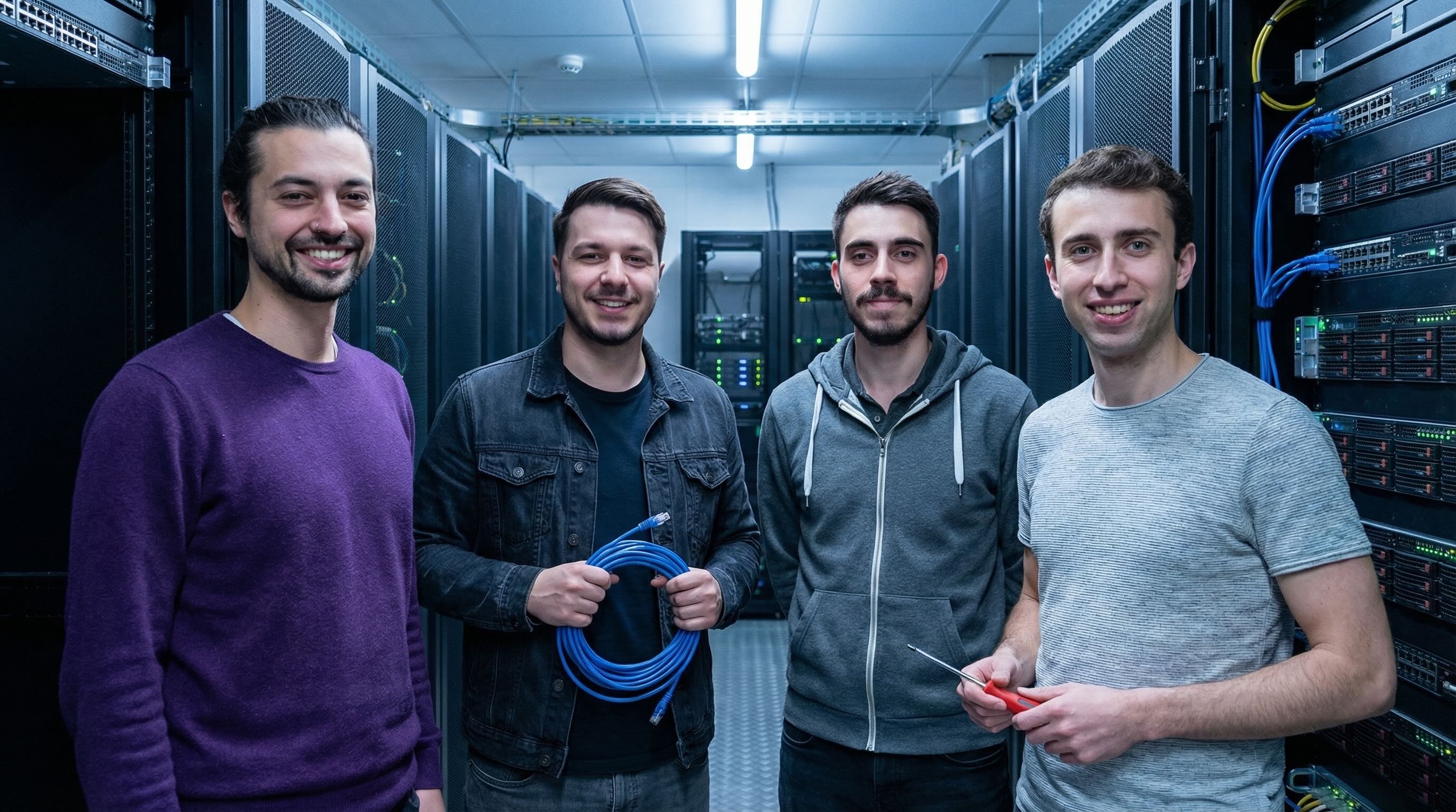 Das Prometheus KI Team: Patrick Dauelsberg, Tedi Ikonomi, Nicolas Sauerwein und Vincent Halasz